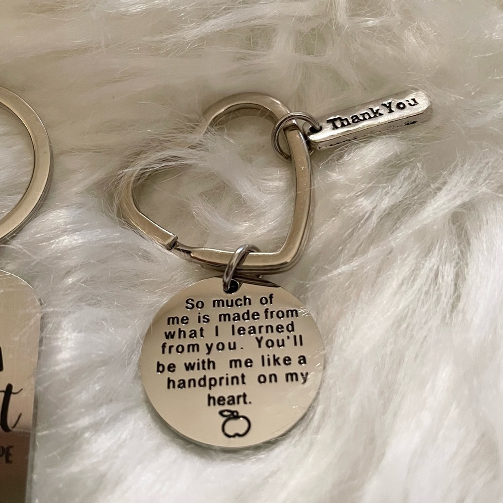 Teacher Appreciation Keychains | 3 Metal Keychains for Teachers - Picture 3 of 11